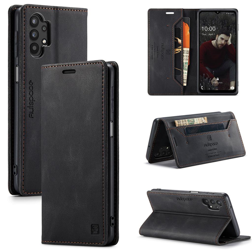 Vintage Leather Wallet Case for Samsung Galaxy A32 5G / M32 5G - RFID Blocking Flip Cover with Card Slots, Shockproof Protective Phone Case (4 Colors)