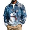 Men's Casual Christmas Print Collared Sweatshirt