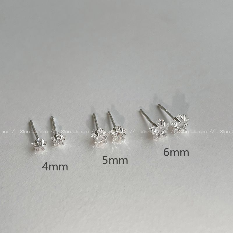 

XINGX Female Hot-Selling Earrings Fancy Fine Sterling Silver Needle 4mm-Silver Needle