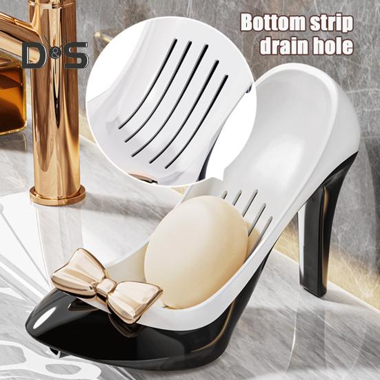Shower Soap Holder with Suction Cup Drain Tray High Stability Creative High Heel Shaped Storage Plate Soap Dish