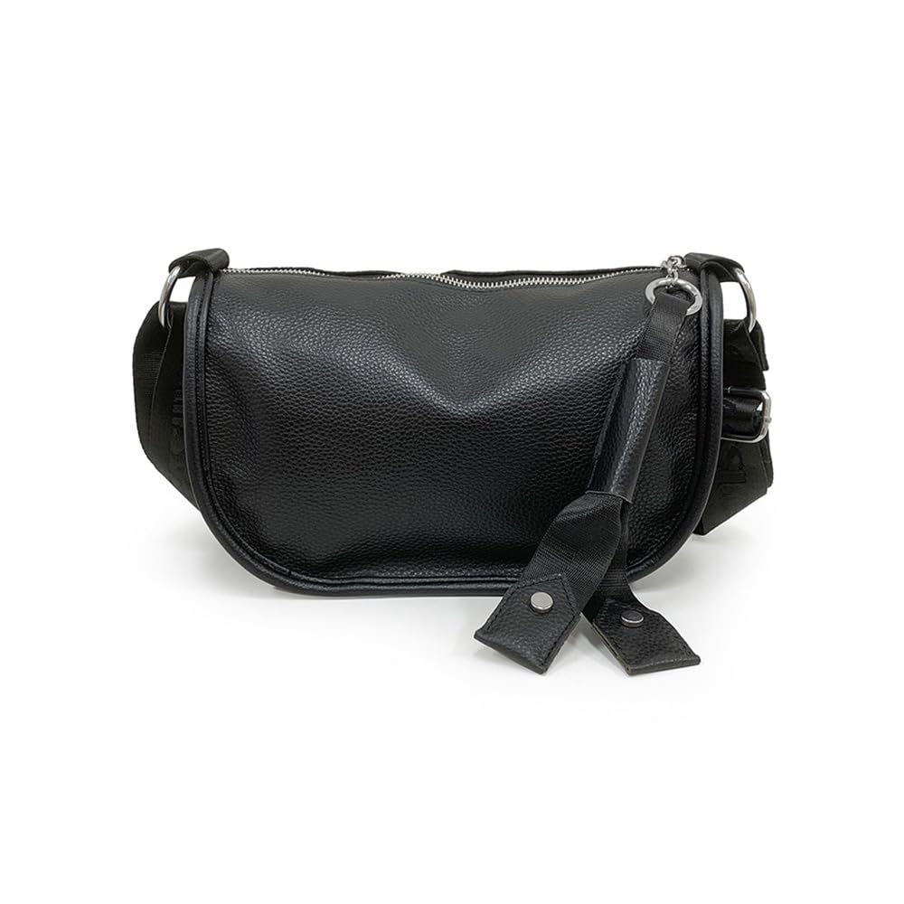 

Whatna Natural Cowhide Leather Shoulder Bag for Women, Small Messenger Bag, Business Bag, Fits iPad Mini, Horizontal Design, Genuine Leather,