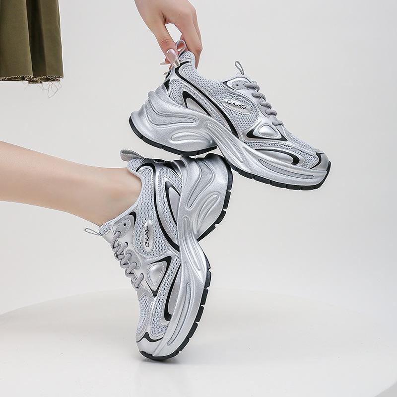 Autumn 2025 Dad Shoes Women's Thick-soled Popular Versatile Casual Women's Shoes Non-slip Heightening Soft-soled Sports Lightweight Shoes
