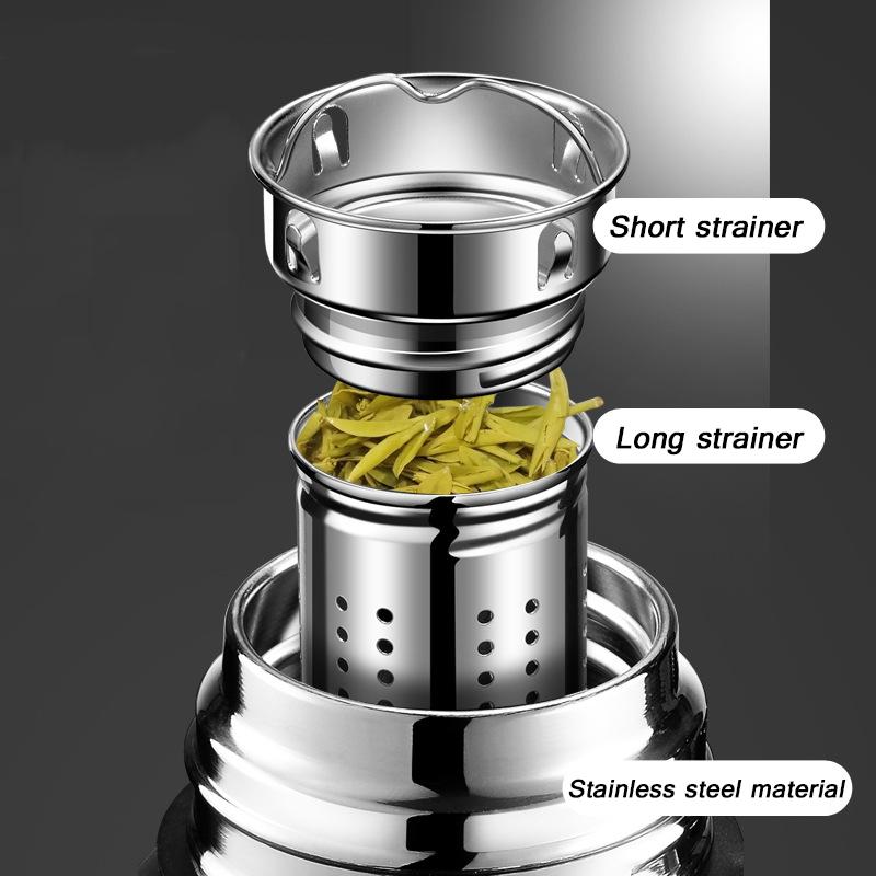 2000ML Vacuum Flasks Large Capacity 316 Stainless Steel Thermals Cup Portable Rope Thermos Water Bottle with Tea Infuser