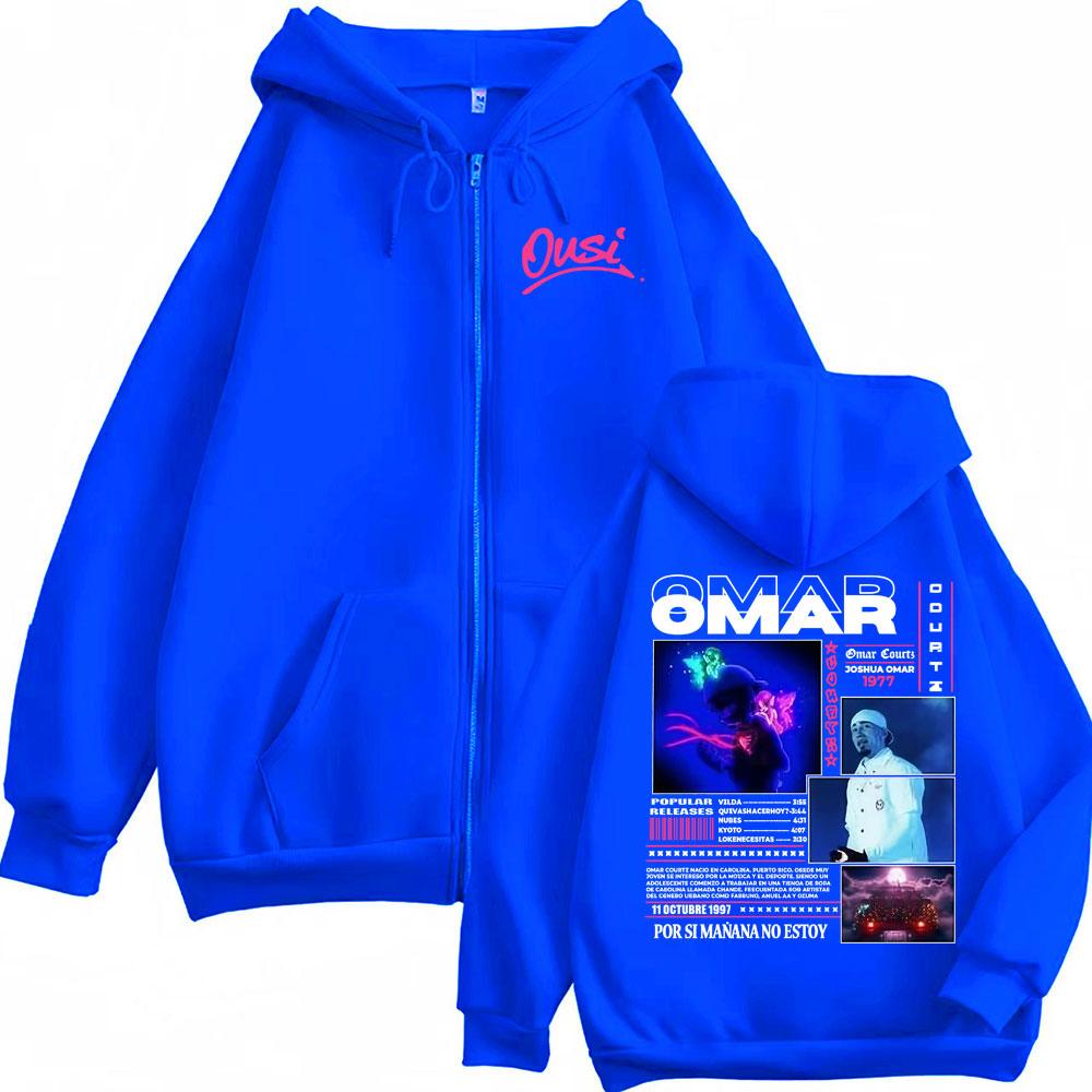 Omar Courtz Por Si Manana No Estoy Tour Zipper Hoodie Men Women Fashion Hip Hop Jacket Sweatshirt Hoody Coats