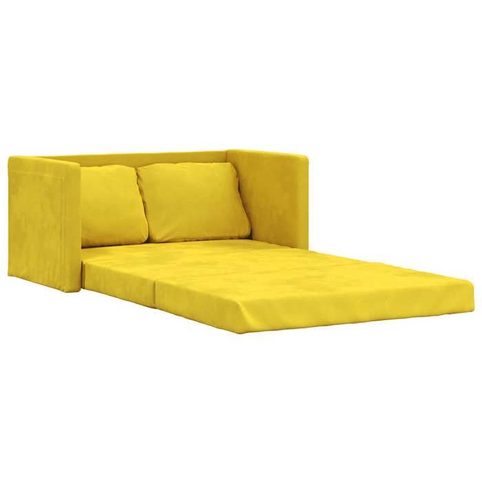 VidaXL Canapé-lit 2 en 1 jaune foncé 122x204x55 cm velours 353963