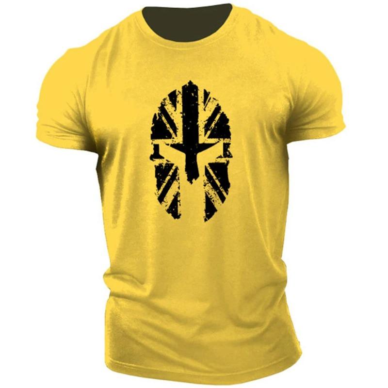 Men's 3D Short Sleeved T-shirt with Spartan Pattern