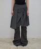 Peulleeoeob Asymmetrical Draped Midi Skirt (Fl-248_Charcoal)
