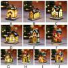 New Year Figurine Mini Miniatures Resin Craft Village House LED Light Christmas Decoration Ornament