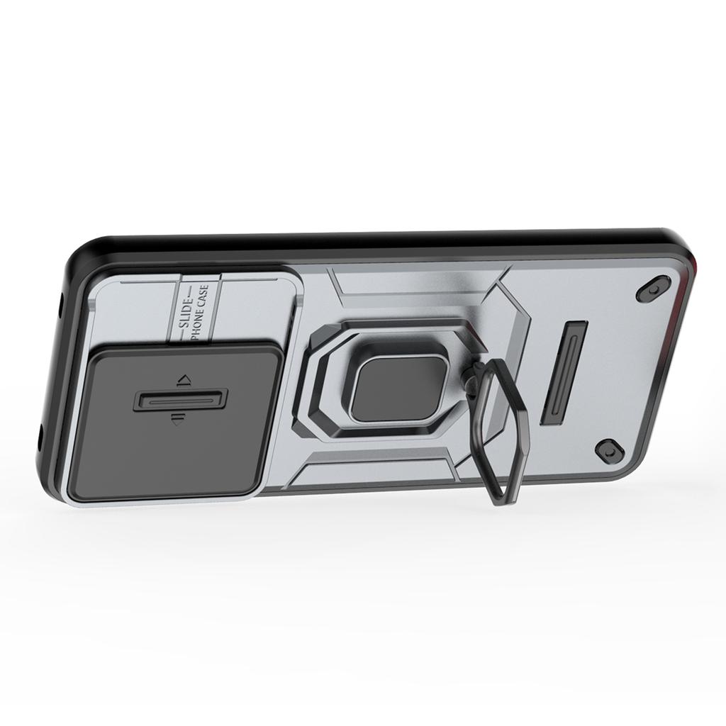 For vivo V60 5G Case PC + TPU Kickstand Phone Protector with Lens Cover