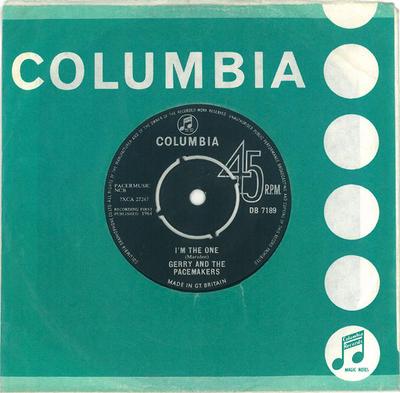7inch Record GERRY  THE PACEMAKERS  Im The One DB7189 Columbia 1964 UK Rock Used
