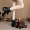 New Style Shoes Retro Mom Ankle Boots Women's Round-toed Mid-heel Anti-slip Soft-soled Ankle Boots