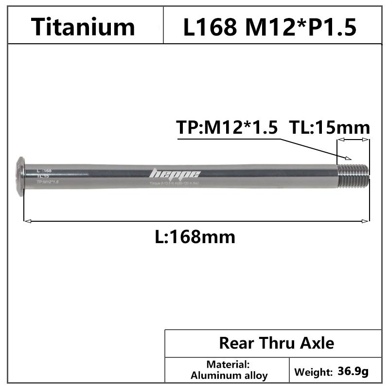 HEPPE MTB Road Bike Titanium Thru Axle Ultra Light Bike Axle 12x142 12x148 Rear Hub Thru Axle Bike Fork 12x100 12x110 Shaft