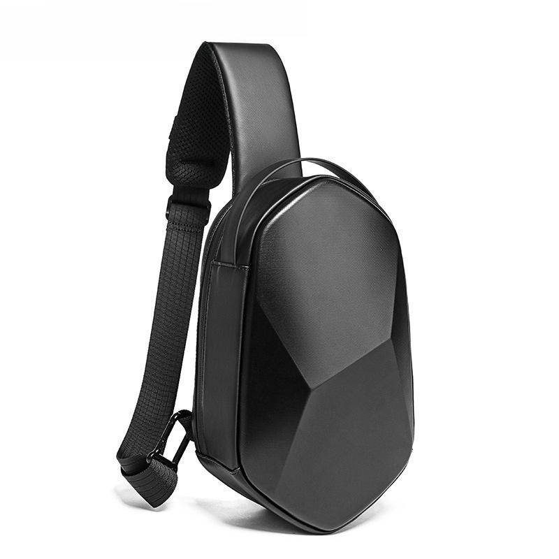 BANGE Men's Hard Shell Polyhedron Trend Chest and Shoulder Messenger Bag 2020