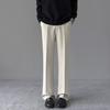Summer New Black Straight Trousers Drape Feeling High Sense Scimitar Slightly Pull Pants Men's Casual Suit Trousers