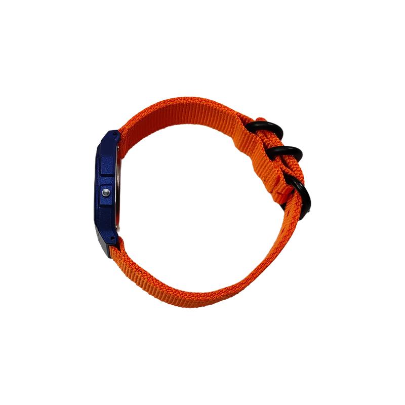 CASIO Customized watch modified series blue resin case life waterproof F-91WM-2A modified-orange core jungle Quartz nylon st QingFenJianBianBiaoDai