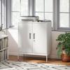 Metal Storage Cabinet with Lock and Adjustable Shelves - White