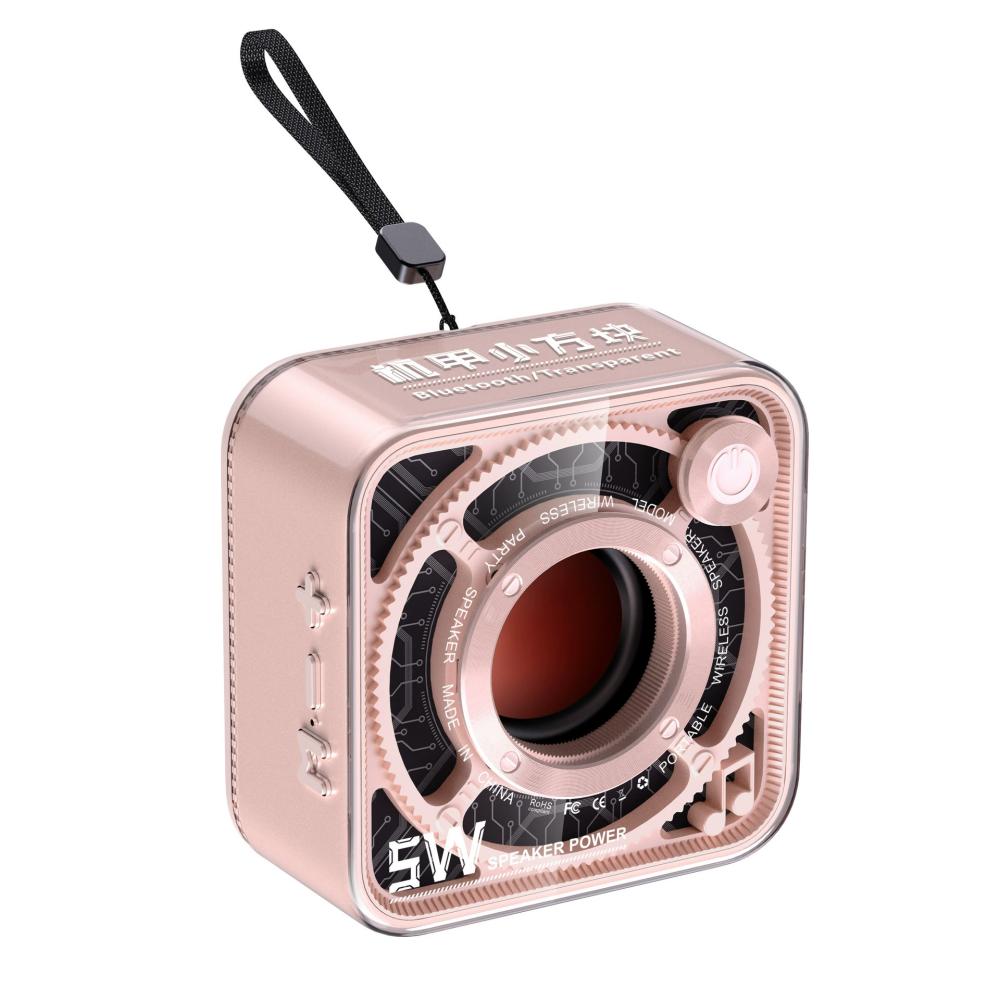 5W Transparent Mecha Style Small Wireless Bluetooth Speaker with Card Slot Outdoor Portable Subwoofer Small Speaker