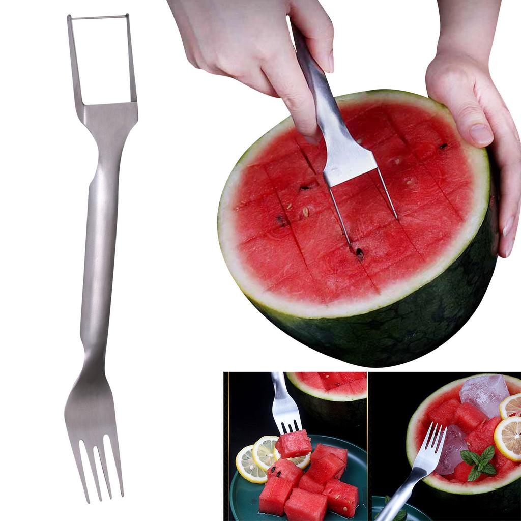 2-in-1 Watermelon Fork Slicers, Watermelon Cutter Summer Fruit Cutting Fork  Head Fruit Forks Knife