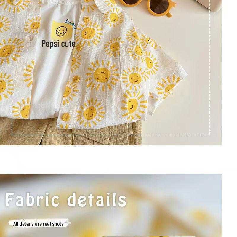 Cămăși Casual Florale de Vară pentru Băieți - Mâneci Scurte Stil Trendy de Plajă pentru Copii