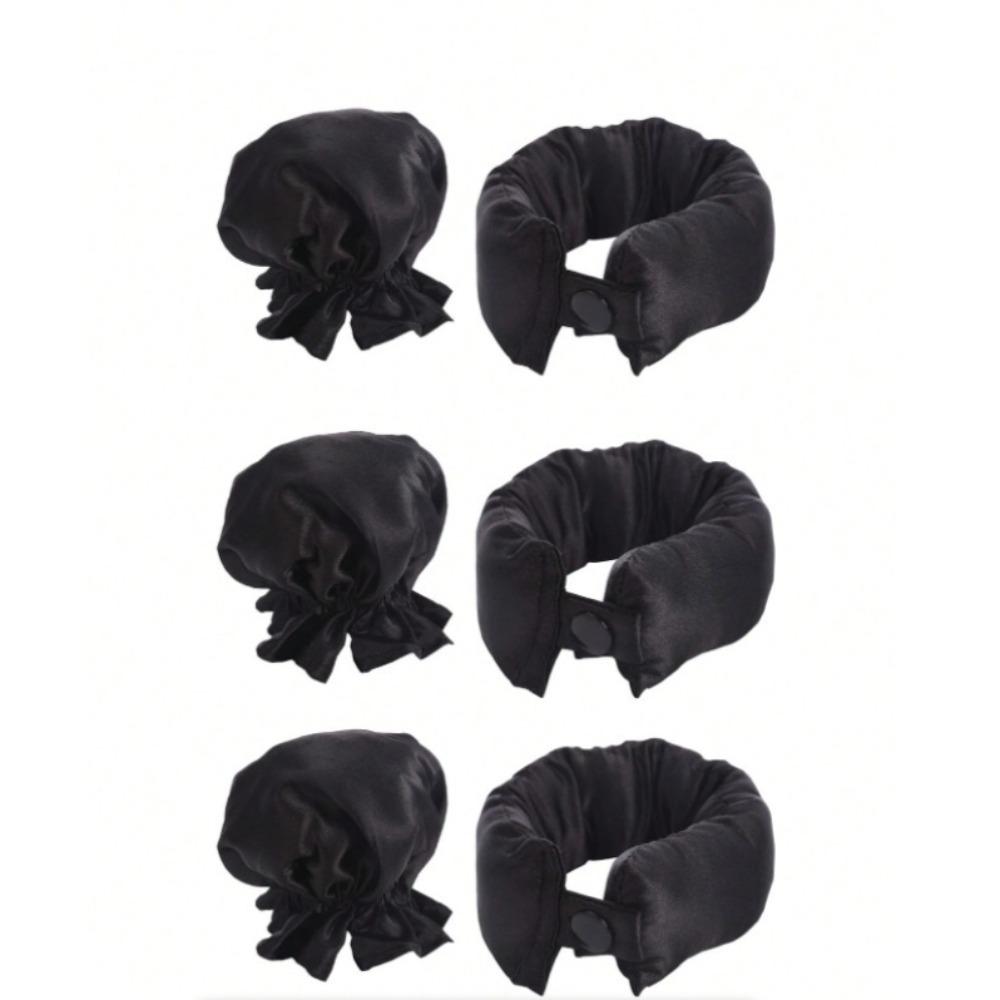 2/4/6Pcs Satin Heatless Hair Curler,Hair Rollers Heatless Curls with Hair Caps,Soft Heatless Curling Rod Headband for Long Hair