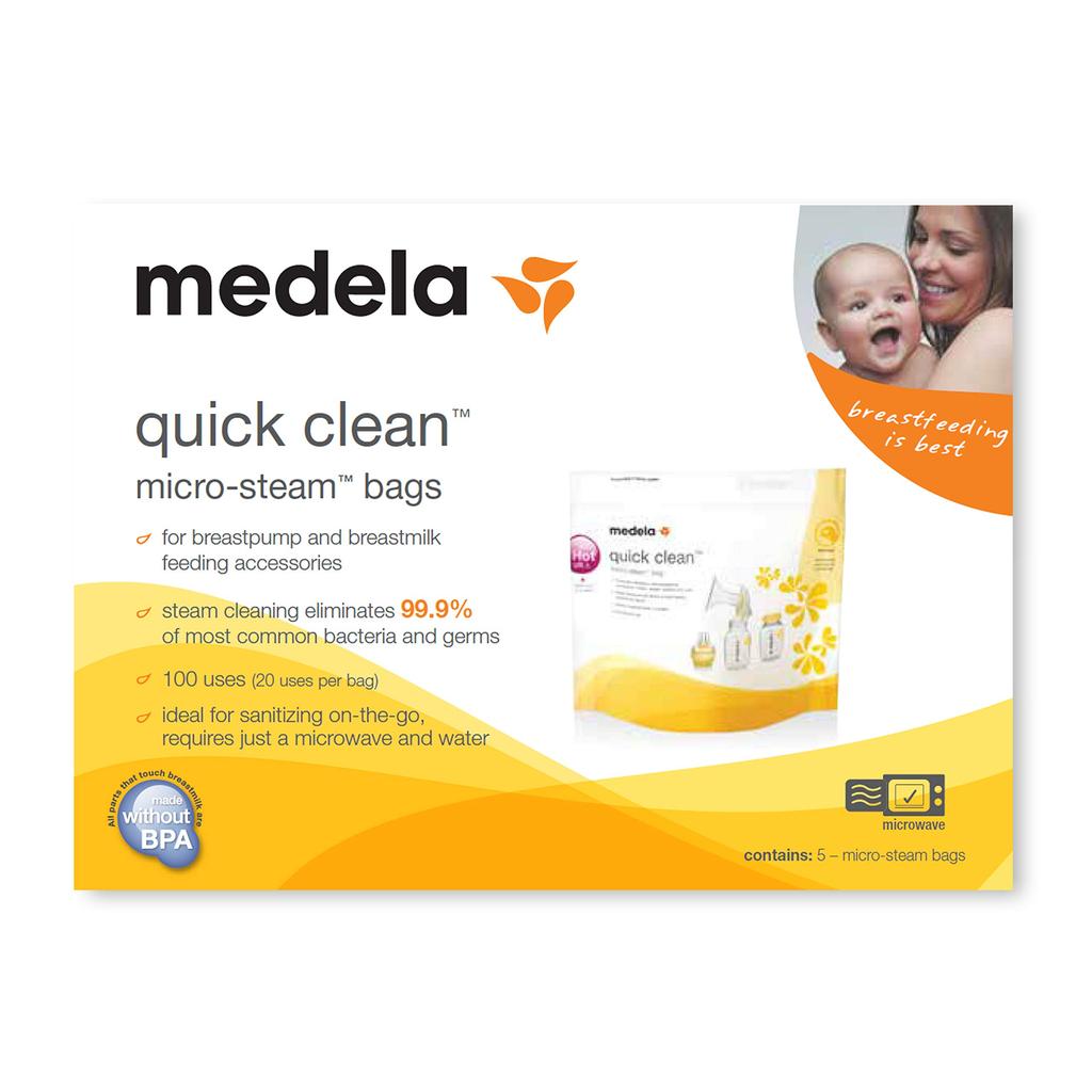 Medela Mikrowellen-Sterilisierbeutel (5er-Pack) Schnellreinigungs-Dampfbeutel