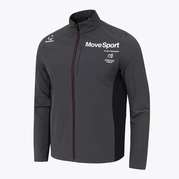 MUBEUSEUPOCHEUBAIDESANGTEU Wording Graphic Stand-Neck Woven Training Jacket Charcoal Vs121Ewt11