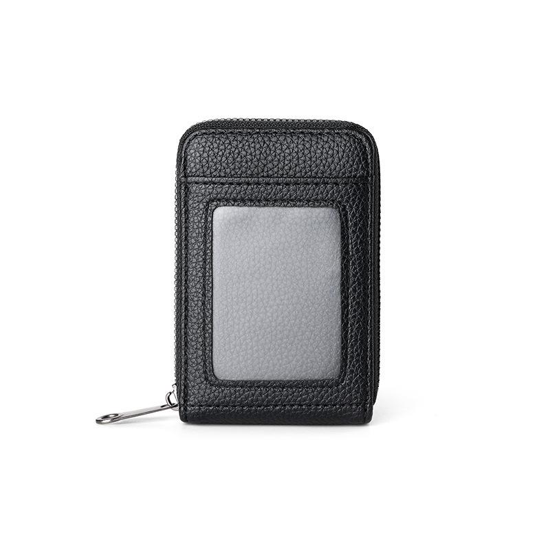 1 Stück PU Leder Kartenhalter Tragbar Damen Kurz Bankkartenhülle Visitenkartenclip Reißverschluss Vertikal Handtasche mit Kartenfach