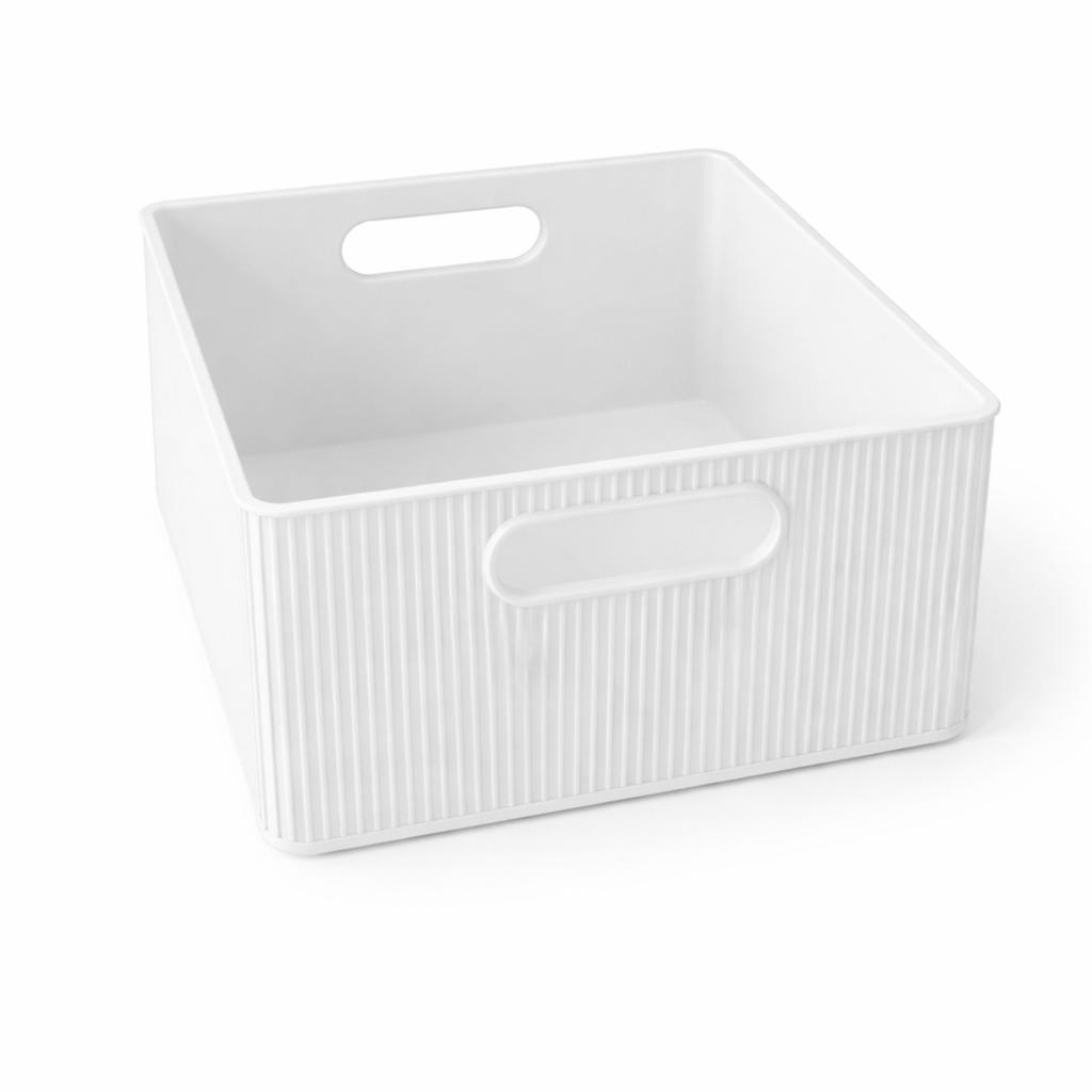 White Container Organizer with Holders for Small Items, Cables, Office