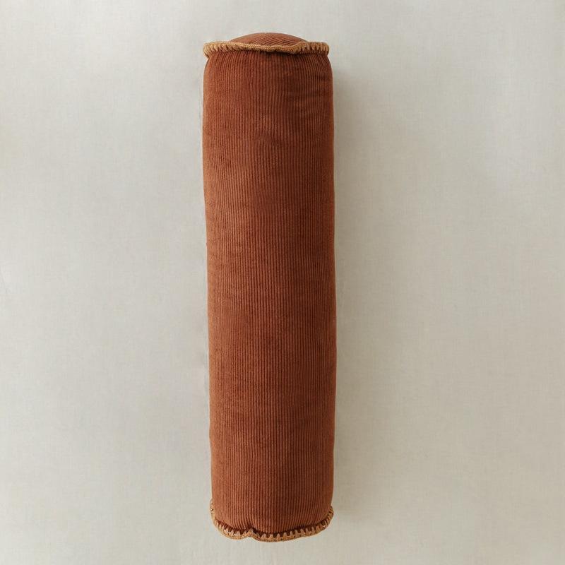 

Подушка однотонного цвета с вельветовым краем в виде ракушки, подушка-конфетка для дивана, украшение на талию с коричневый