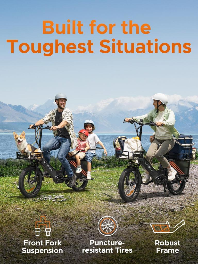 ENGWE LE20 E-Bike, 250W Motor, 25km/h, 350km Max Range, 48V19.2Ah*1/*2, 20x3.0", 25km/h, Designed for Urban Rides and Cross-Town Travel