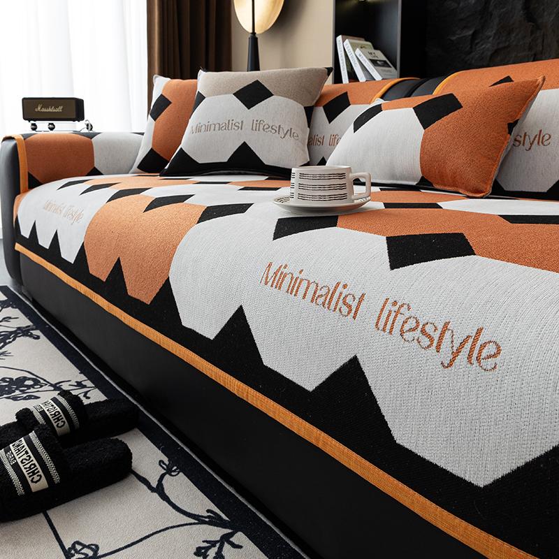 

Living Home Нескользящая подушка для дивана Чехлы для дивана Всесезонный чехол с буквенным принтом Синель Нерегулярный пэчворк Коврик для дивана 70X70