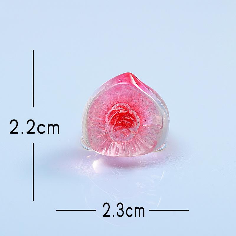 Micro-landscape Simulation Fruit Ornaments, Lychees, Pomegranates, Pineapples, Peaches, Resin Craft Decorative Small Ornaments