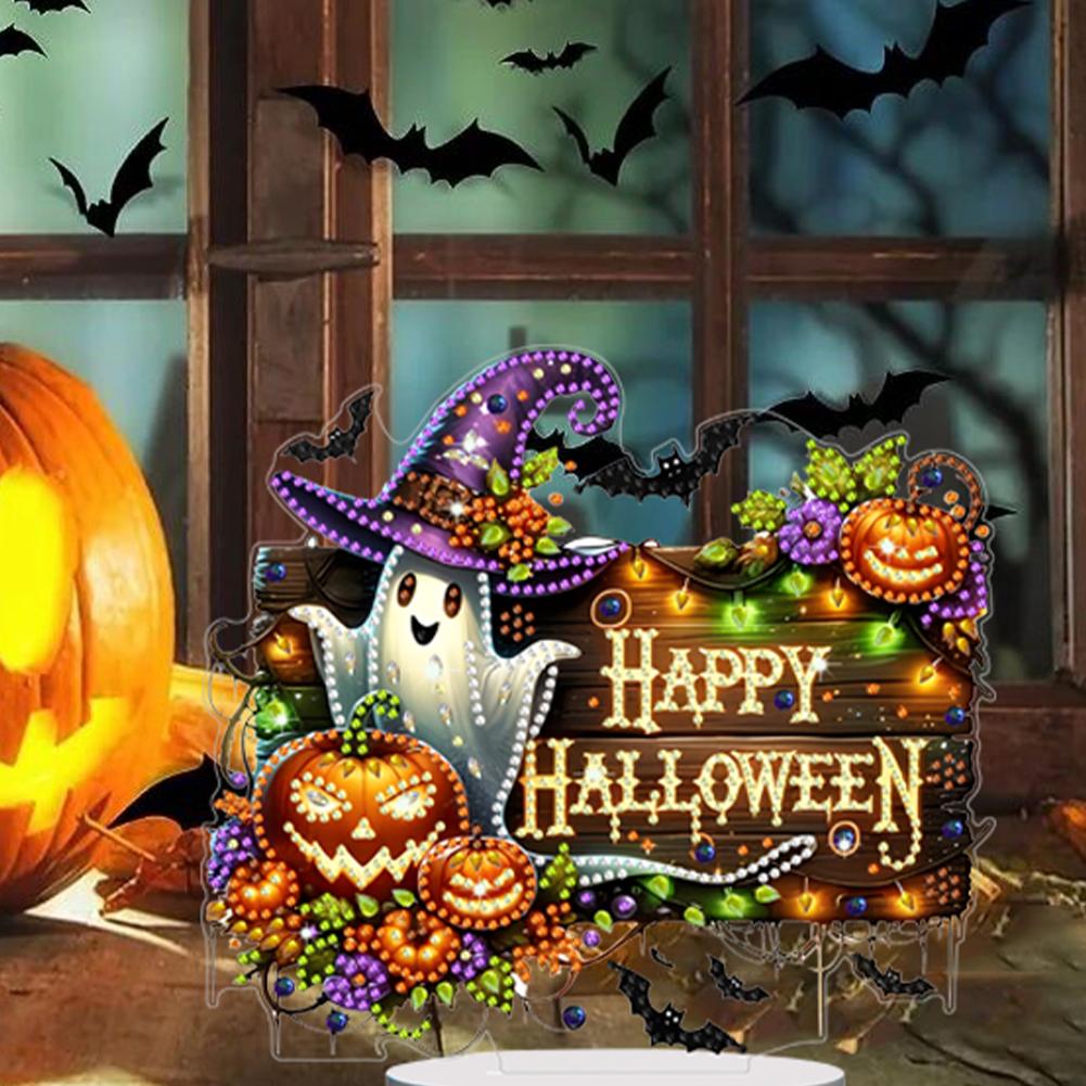 Acrylic Halloween Theme Diamond Painting Tabletop Ornaments Kit Table Top Diamond Painting Ornament Kits Home Bedroom Decoration
