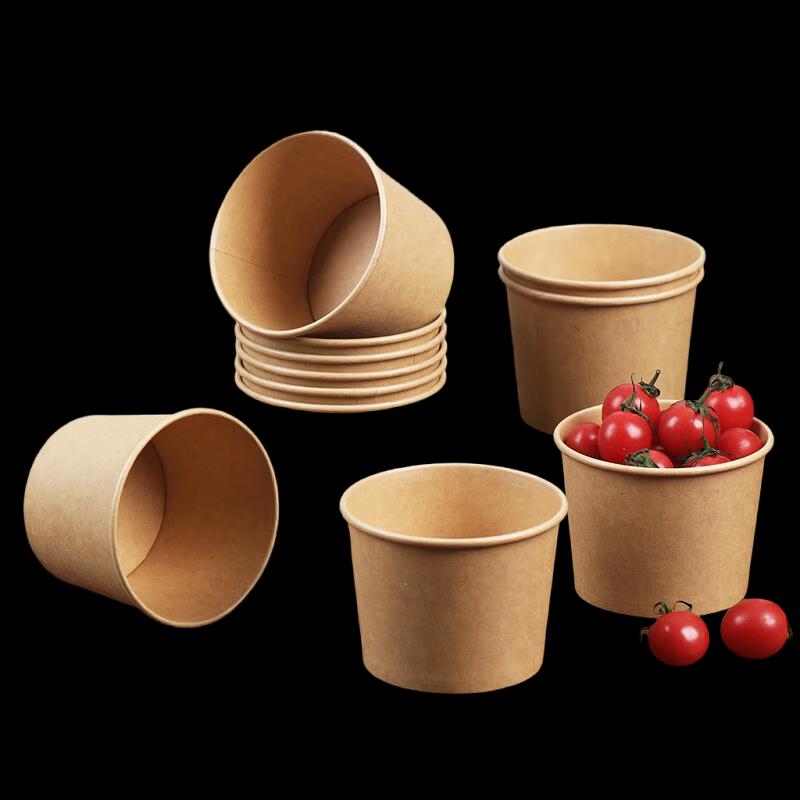 Bamboo Fiber Disposable Paper Bowls 550ml (20-Pack)