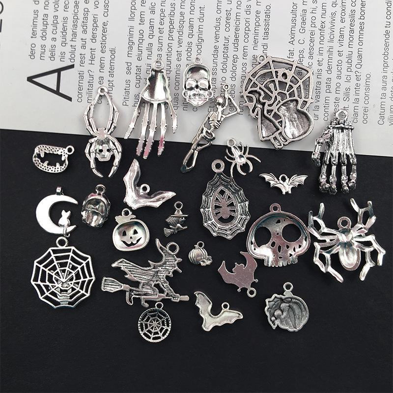 80-Piece Halloween Jewelry DIY Kit: Pumpkin, Skull, Bat & Witch Pendants for Earrings