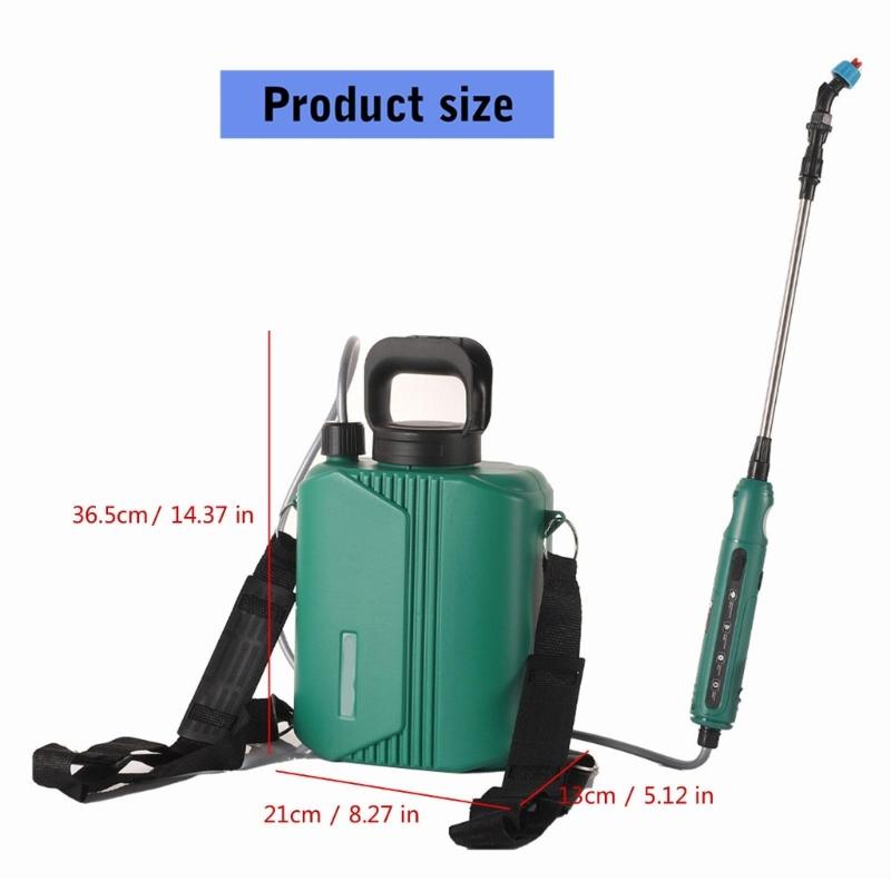 Bärbar elektrisk spruta för växtträdgård 6L 2000mAh batteri Utdragbar förlängningsstav med bekväm axelrem
