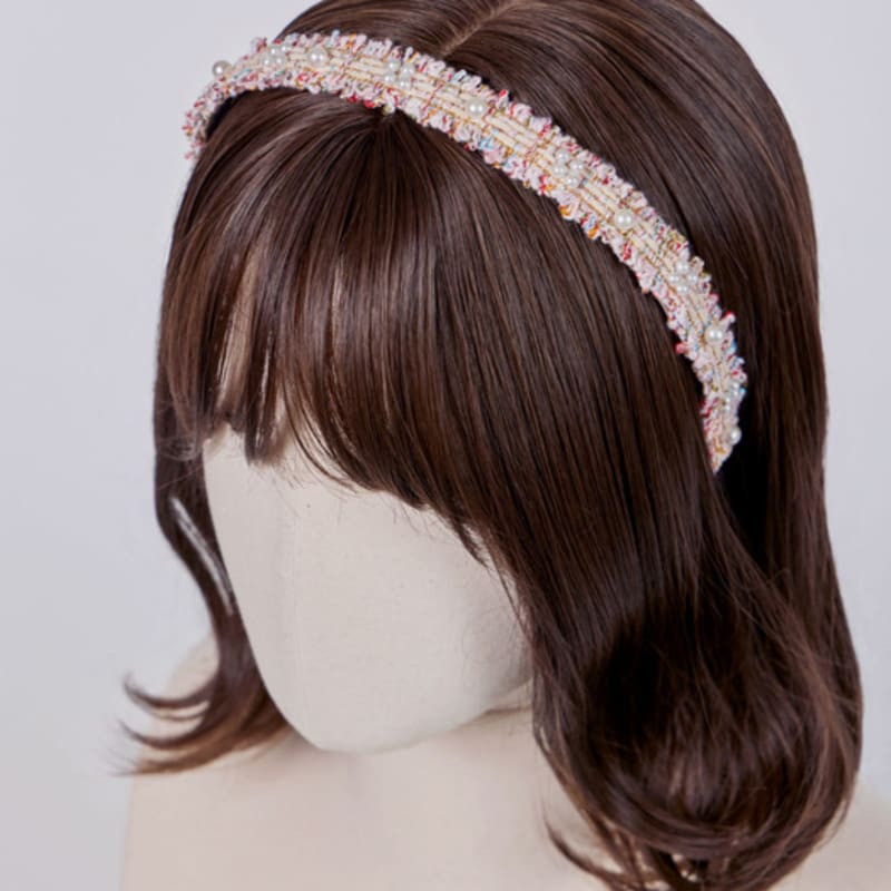 MAIA Tweed Perlen Stirnband P - Grün