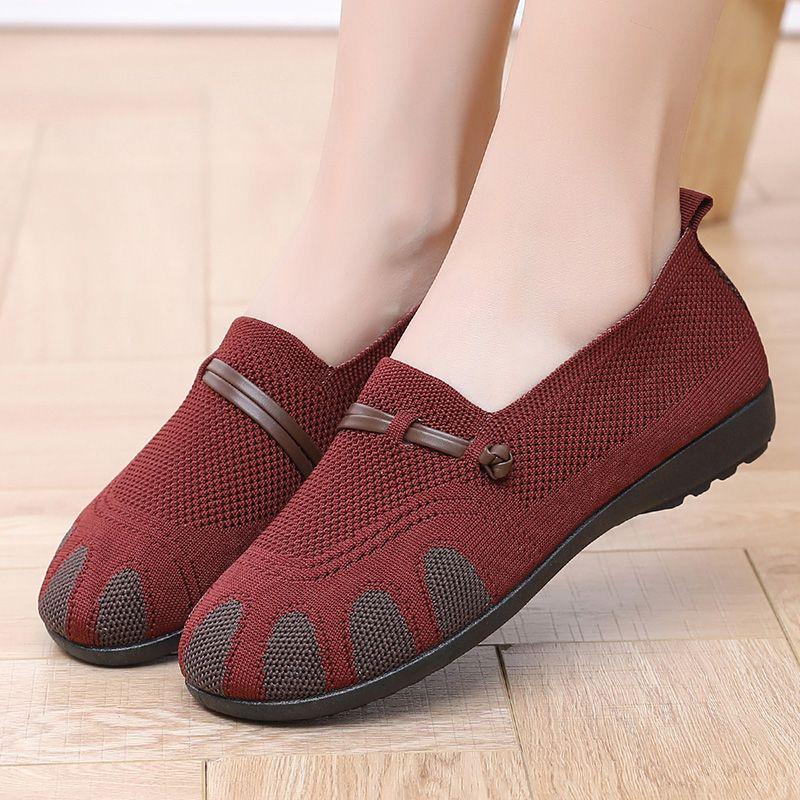 Women's New Breathable Mesh Casual Shoes with Anti Slip and Flat Bottom Comfort
