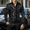 Retro Style Gradient Leopard Print Men's Shirt with Contrasting Print, Slim Fit Long Sleeved, Personalized Street Fashion Shirt