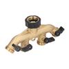 3 4in Hose Faucet Manifold Splitter 4 Way Brass Pipe Split Connector Garden Hose DistributorUS Standard