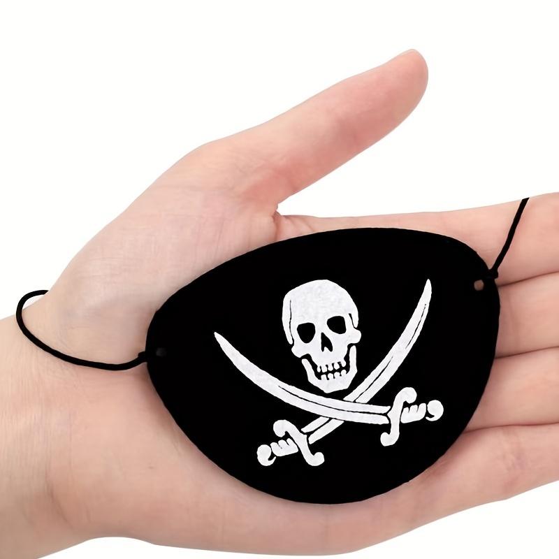 20pcs Pirate Eye Patches Captain Hat Set Skull Print Halloween Cosplay Adult Dress Up Felt One Eye Decoration Theme Party Props