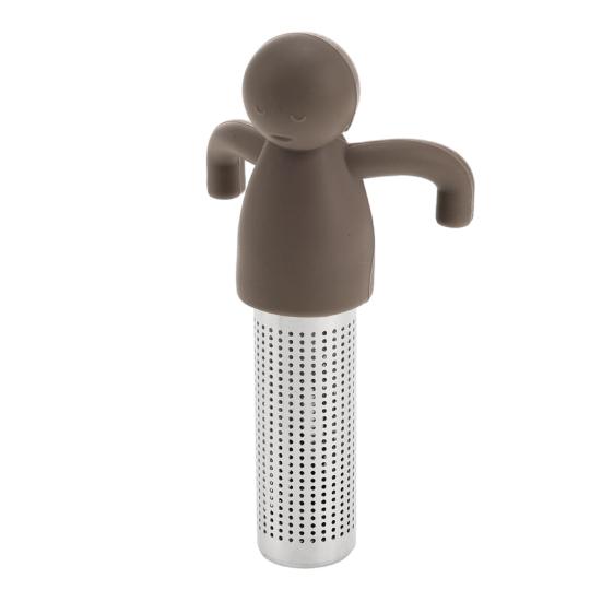 Figure-Shaped Silicone Tea Infuser Flexible Heat-Resistant Tea Strainer for Loose Leaf Easy-Clean Filter for Home Office Novelty Tea Accessory
