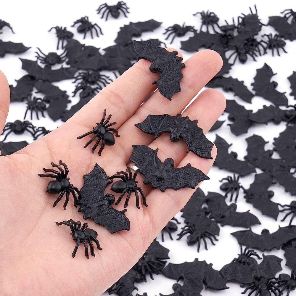 100PCS DIY Decoration Plastic Fake Bat Plastic Novelty Toy Horrible Prank Toys  Children