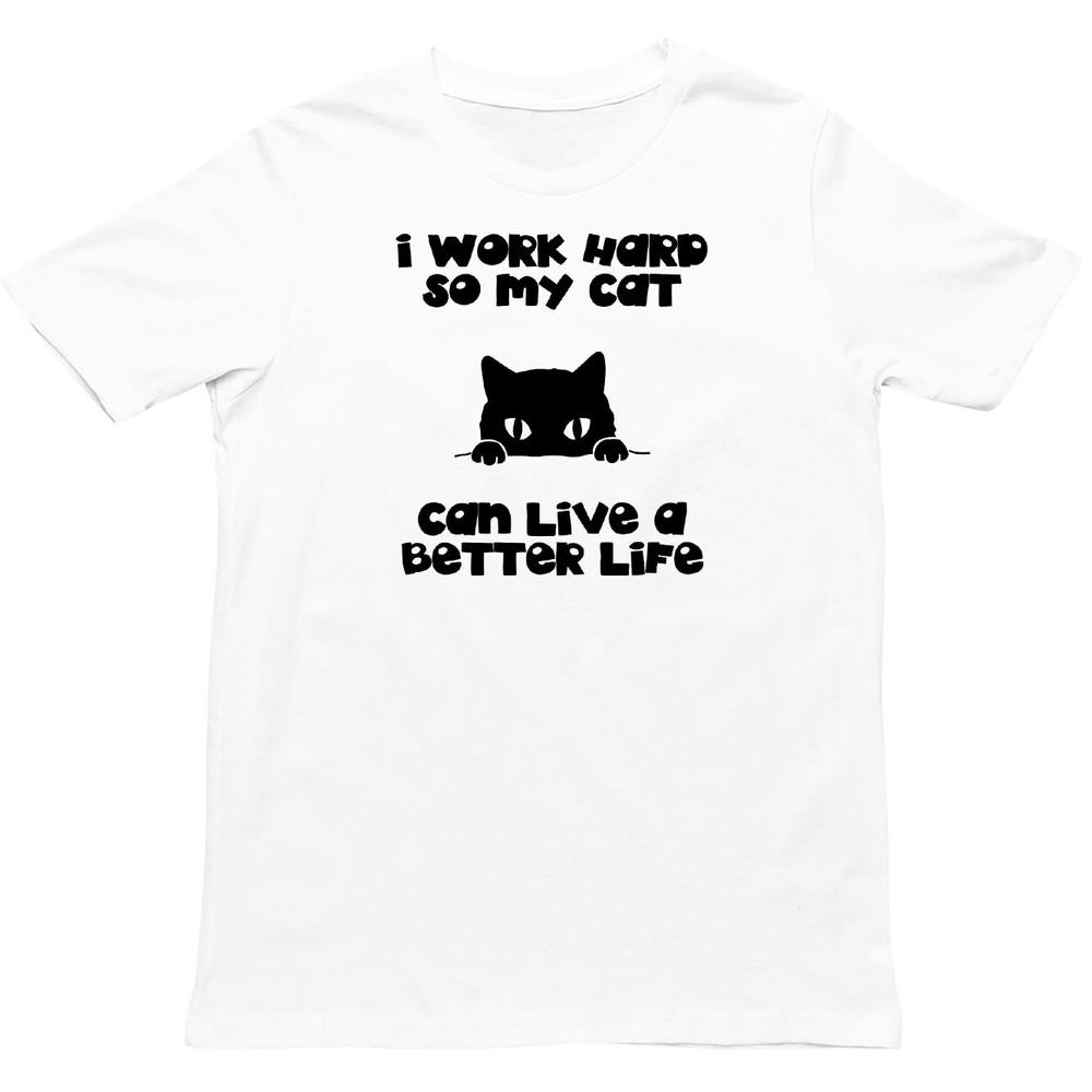 Funny Cat Shirt Animal Lover Gift Hardworking Pet Owner T Shirt X Mas Tee Top