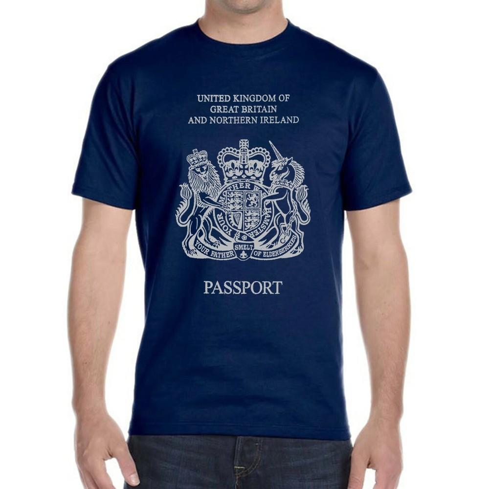 

NEW Blue British Passport T-Shirt Palm Thief Monty Python Parody Brexit Unisex T-Shirt XXXL