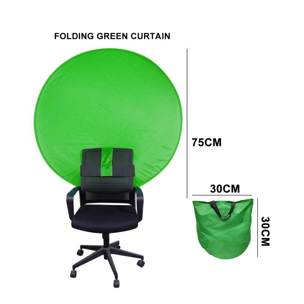 75/110cm Green Screen Photography Backdrop Portable Foldable Reflector Background Cloth for Live Video Studio Reflector Backdrop