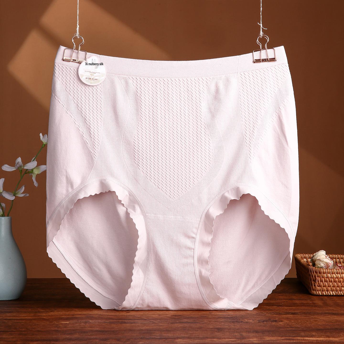 

Jiaoting Жіночі безшовні труси великих розмірів з високою талією, Extra Large Fit, 7A шовковиця, антибактеріальні. Plus Size [120-200 Jin]