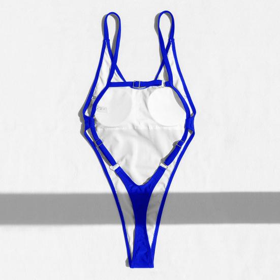 Women Sexy Monokini V-Neck Sleeveless Swimsuit Backless Design Figure-Enhancing Fit One-piece Bikini