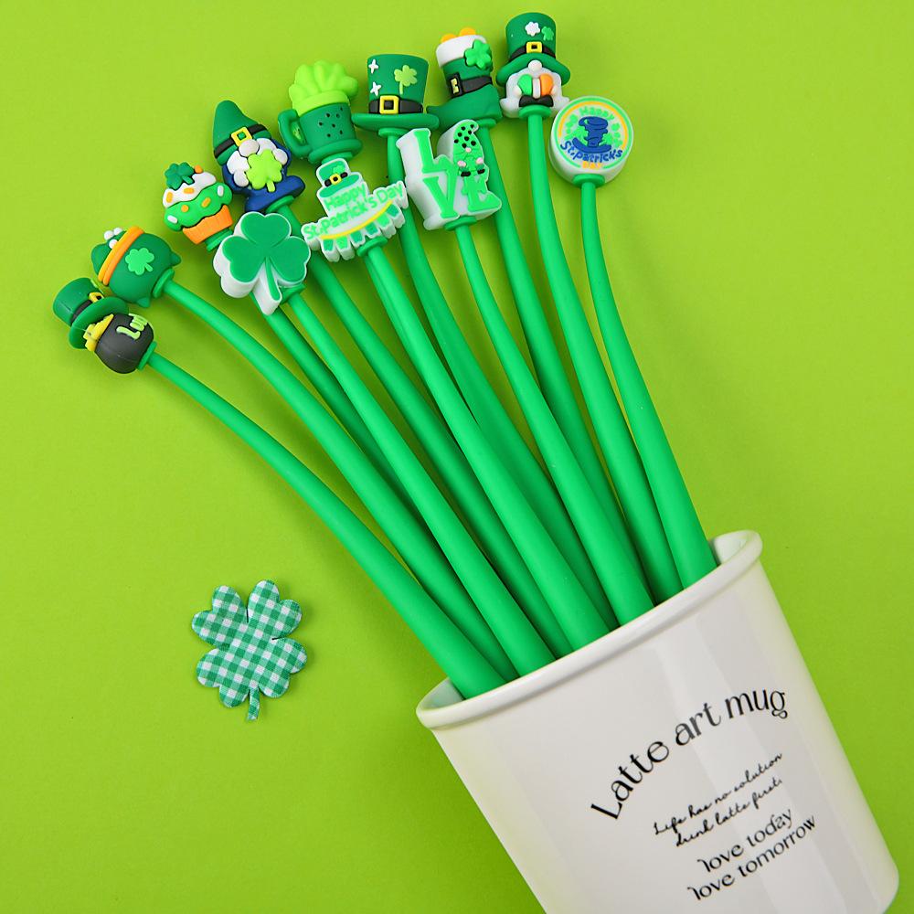 48Pcs St Patrick's Day Comfortable Grip Stationery School Office Supplies Prize Gift Writing Tools Holiday Gift Novelty Stationery Teacher Party Fa