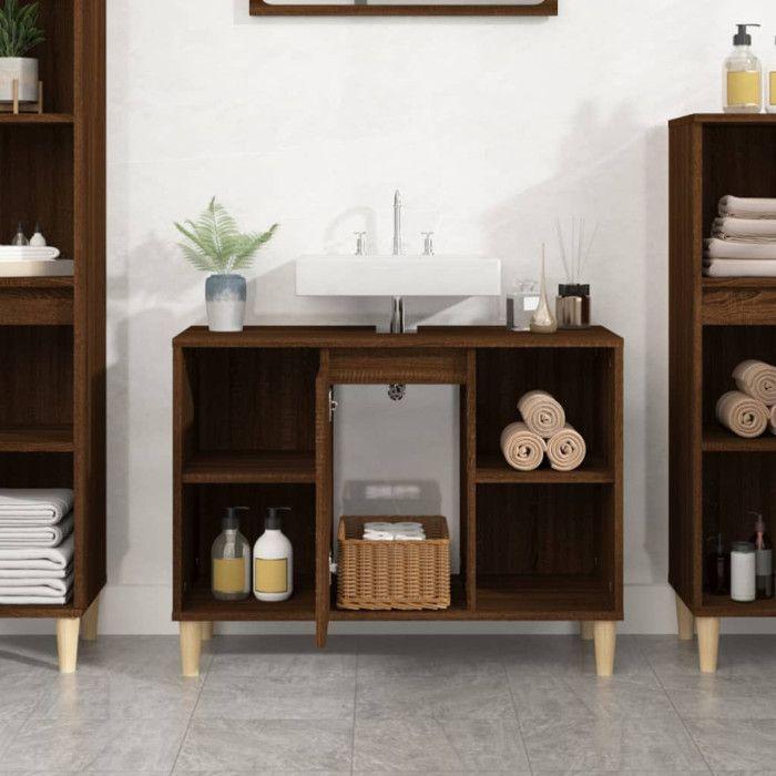VidaXL Sink Cabinet Brown Oak 80x33x60 Cm Engineered Wood 821291
